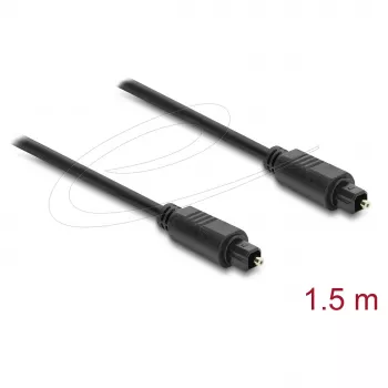 Delock TOSLINK laidas, kištukas–kištukas, 4 mm skersmens, 1,5 m, juodas