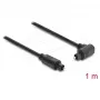 Delock TOSLINK optinis garso kabelis 1 m, 90° kampu lenktas į tiesų, 4 mm, juodas