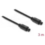 Delock TOSLINK optinis garso kabelis, vyras į vyrą, 3 m, 4 mm, juodos spalvos