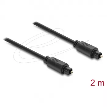 Delock TOSLINK optinis garso laidas, kištukas–kištukas, 4 mm, 2 m, juodos spalvos