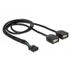 Delock USB 2.0 pinų antgalio į 2 x Type-A moterišką adapterio kabelis 40 cm 83823