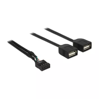 Delock USB 2.0 pinų antgalio į 2 x Type-A moterišką adapterio kabelis 40 cm 83823