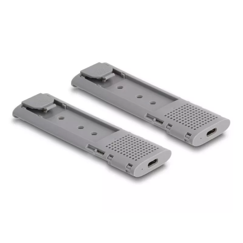 Delock USB Type-C dvigubas kombinuotas korpusas 2 x M.2 NVMe PCIe arba SATA SSD - be įrankių