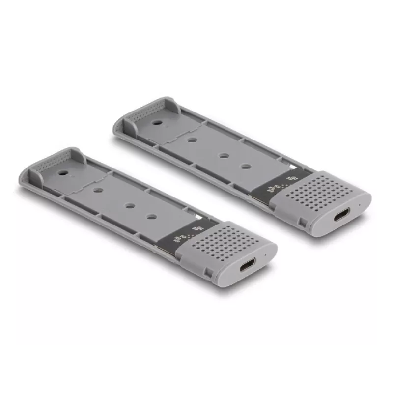 Delock USB Type-C dvigubas kombinuotas korpusas 2 x M.2 NVMe PCIe arba SATA SSD - be įrankių