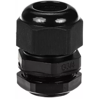 DELTA izoliuota kabelio įvado mova G3/4-BLACK IP68 3/4