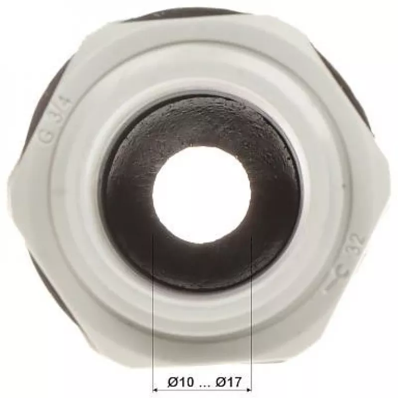 DELTA izoliuota kabelių įvado mova G3/4 IP68 13-18 mm pilka PA6