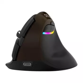 Delux M618 Mini Gold ergonomiška pelė – 2.4G / Bluetooth 5.0 / USB-C, 4000 DPI, dešinei rankai, vertikali