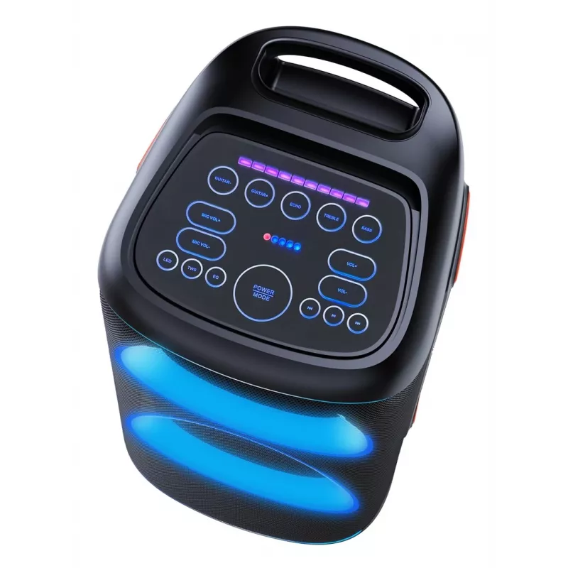 Denver BPS-470 Bluetooth kolonėlė su karoke, 2000W PMPO, 20W RMS, LED šviesomis, FM radiju, TWS, mikrofonas, juoda