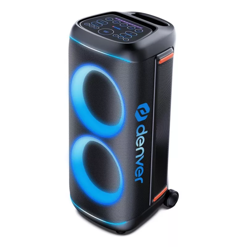 Denver BPS-470 Bluetooth kolonėlė su karoke, 2000W PMPO, 20W RMS, LED šviesomis, FM radiju, TWS, mikrofonas, juoda