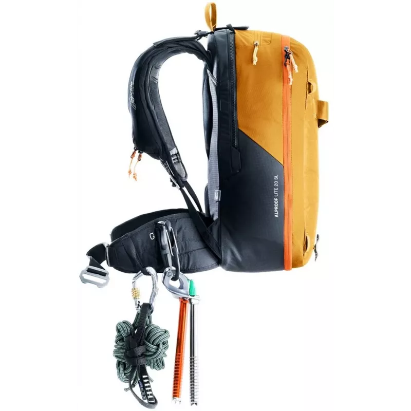 Deuter Alproof Lite 20 SL lavinos oro pagalvės kuprinė + Wash Center I kosmetinė – Cinamonas/Juoda ir Razinų/Kaspijos