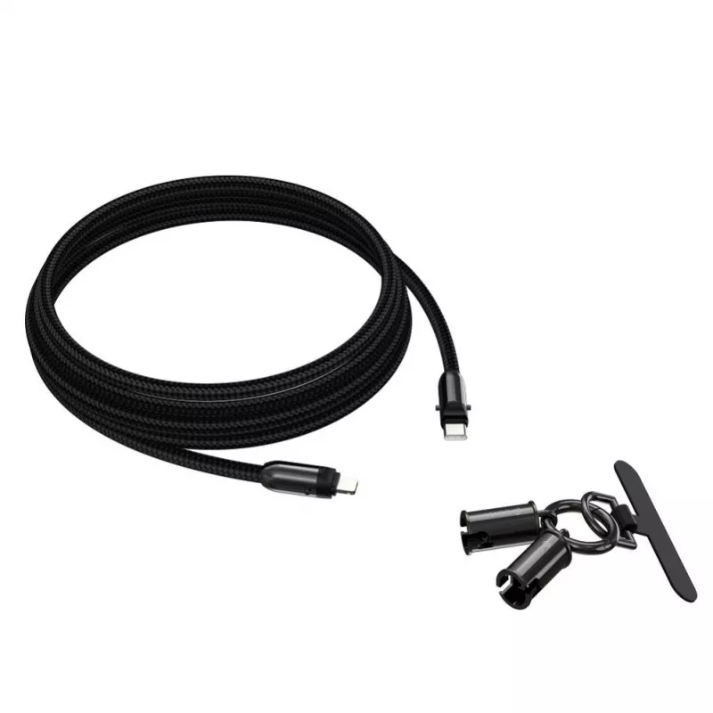 Devia 2-in-1 USB-C to Lightning Cable Lanyard 1,2m 27W Black