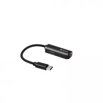 Devia Universal Smart Type-C į 3,5 mm Jack arba Type-C adapteris su PD įkrovimu, juodas