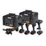 DEWALT 18V XR belaidžių įrankių rinkinys: sukamasis gręžtuvas-suktuvas, atsuktuvas, kampinis šlifuoklis, diskinis pjūklas, darbinis žibintas, 3x5.0Ah baterijos