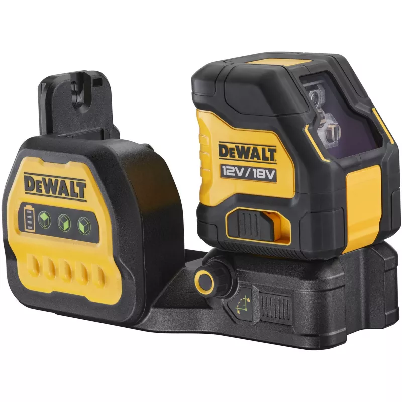 DEWALT Kryžminis linijinis lazeris DCE088NG18, 12/18V (juodai/geltonas, be akumuliatoriaus ir įkroviklio, žalios lazerio linijos, T STAK dėžė)