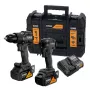 DEWALT DCK2222MM2T-QW 18V XR bešepetėlis dviejų įrankių rinkinys: gręžtuvas su suktuvu ir smūginis suktuvas, 2x4.0Ah baterijos, kroviklis, TSTAK II dėklas