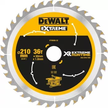 DEWALT Xtreme Runtime 210mm x 30mm 36T diskinis pjūklo diskas