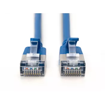 DIGITUS CAT 6A F/FTP Slim Patch Cable, 2 m, Blue, 10-Pack