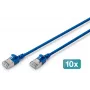 DIGITUS CAT 6A F/FTP Slim Patch Cable, 2 m, Blue, 10-Pack