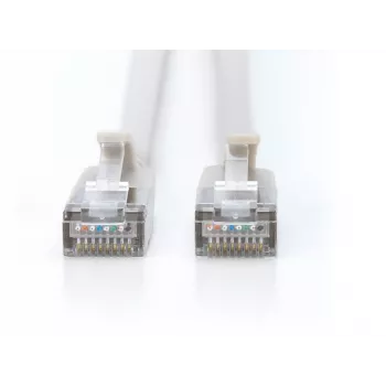 DIGITUS CAT 6A F-FTP Slim Patch Cable, 3 m, Grey, 10-Pack, LSZH, 10GBase-T, 500 MHz, RJ45, PoE+