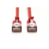 DIGITUS CAT 6A F-FTP Plonas pataisos kabelis, 3 m, Raudonas, 10 vnt., LSZH, 10 Gbps, 500 MHz