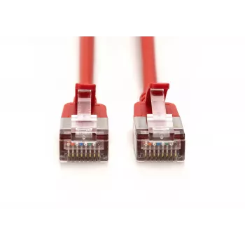 DIGITUS CAT 6A F-FTP Plonas pataisos kabelis, 3 m, Raudonas, 10 vnt., LSZH, 10 Gbps, 500 MHz