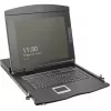 DIGITUS Modular 19 colių HD LCD KVM konsolė su 8 prievadų HDMI KVM jungikliu, jutikliniu kilimėliu, vokiška klaviatūros išdėstymu