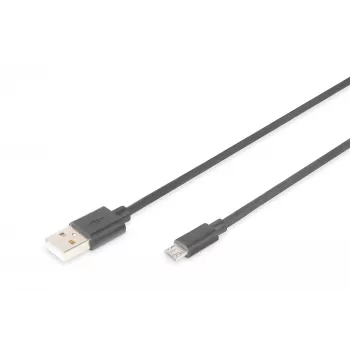 DIGITUS USB 2.0 kabelis Type A – Micro B (vyriškas/vyriškas) 1,8 m, juodas