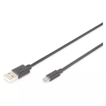 DIGITUS USB 2.0 kabelis Type A – Micro B (vyriškas/vyriškas) 1,8 m, juodas