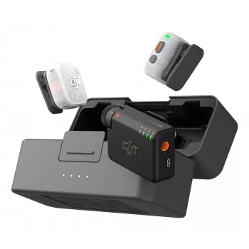 DJI Mic Mini 2S belaidė mikrofonų sistema (2 siųstuvai + 1 imtuvas + įkrovimo dėklas)