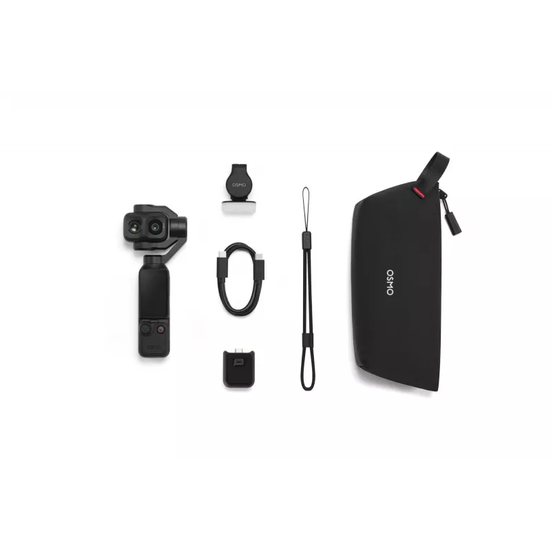 DJI Osmo Pocket 4P Standard Combo – 1 colio CMOS 4K120fps 3 ašių gimbal kamera, 2 inch pasukamas jutiklinis ekranas, 37MP nuotrauka, 240fps sulėtintas vaizdas, Wi-Fi/Bluetooth, 160 min baterija
