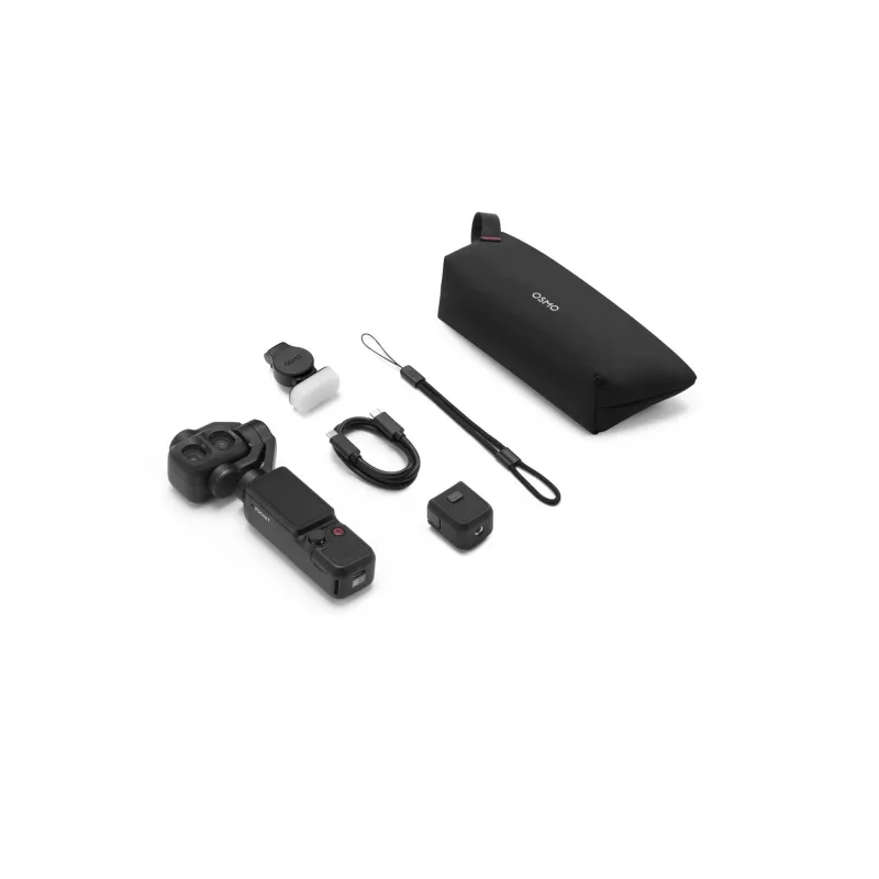 DJI Osmo Pocket 4P Standard Combo – 1 colio CMOS 4K120fps 3 ašių gimbal kamera, 2 inch pasukamas jutiklinis ekranas, 37MP nuotrauka, 240fps sulėtintas vaizdas, Wi-Fi/Bluetooth, 160 min baterija