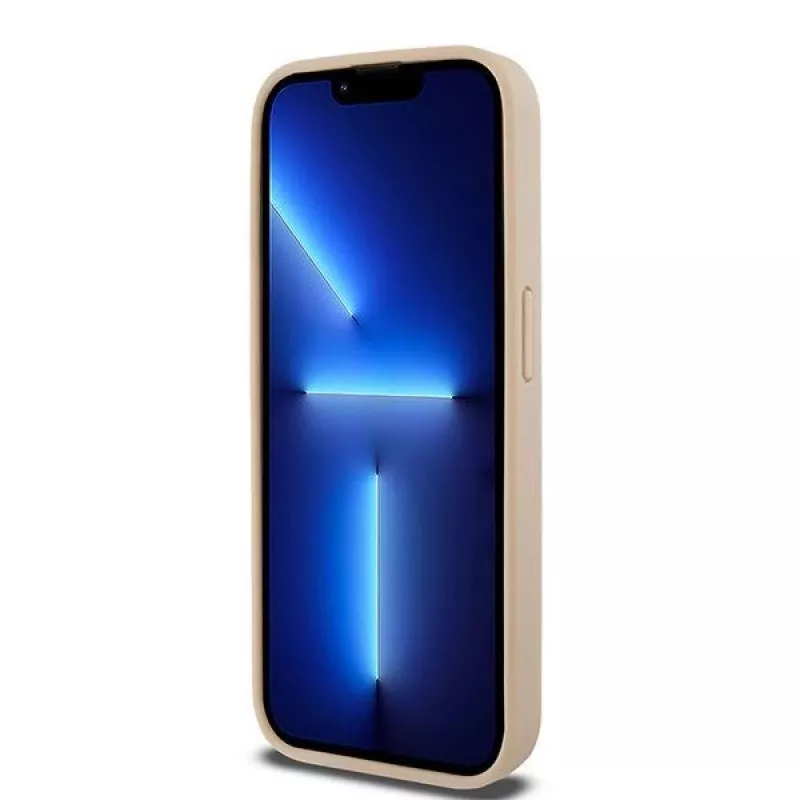 DKNY odinis dėklas su šachmatų raštu ir dryžiais iPhone 15 Pro Max - rožinis
