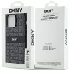 DKNY Leather Mono Stripe & Metal Logo dėklas, skirtas Apple iPhone 14 Pro - juodas