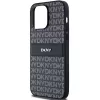 DKNY Leather Mono Stripe & Metal Logo dėklas, skirtas Apple iPhone 14 Pro - juodas