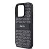 DKNY Leather Mono Stripe & Metal Logo dėklas, skirtas iPhone 15 Pro - juodas