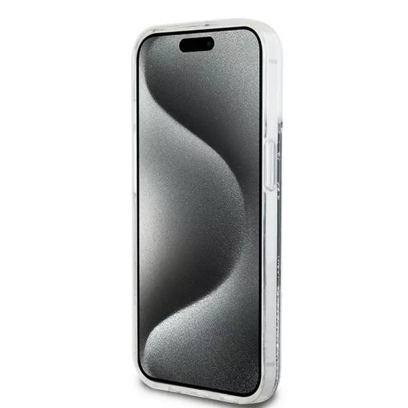 DKNY Liquid Glitter Big Logo iPhone 14/15/13 dėklas - juodas
