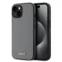 DKNY PU odos dėklas su sidabriniu metaliniu logotipu, MagSafe, skirtas iPhone 13 - pilkas