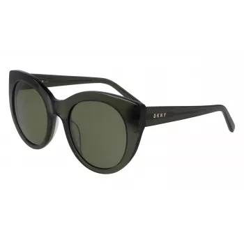 DKNY Moteriški Akiniai Nuo Saulės DK517S-300 Havana Acetato Rėmelis Gradientiniai Rudi Polikarbonato Lęšiai 52mm