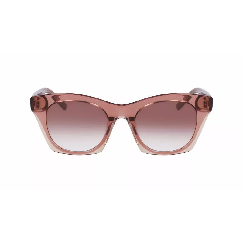DKNY moteriški akiniai nuo saulės DK541S-265 Brown Havana Square Acetate Frame su Brown Gradient Polycarbonate lęšiais 51/21/140 mm