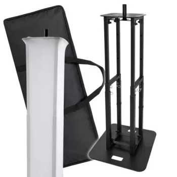 DNA TOTEM V2 Truss Stand Base - Juoda, Plienas, 300x300 mm