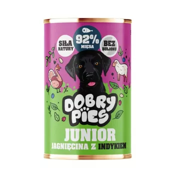DOBRY PIES Junior ėriena su kalakutiena šlapi šunų ėdalas 400 g