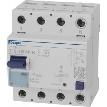 DOEPKE DFS4 040-4/0,03-B SK B tipo 4 polių 40A 30mA 230/400V AC diferencinės srovės automatinis jungiklis (RCCB) 9134988