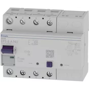 Doepke DFS6 040-4/0.03-A NU liekamosios srovės automatinis jungiklis (RCCB) 4 polių 40A 30mA A tipo 09134801