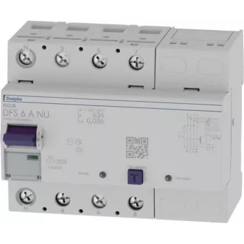 Doepke DFS6 063-4/0,03-A NU liekamosios srovės automatinis jungiklis 4 polių 63A 30mA A tipo 09144801