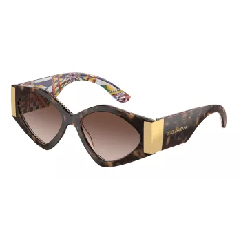 Dolce & Gabbana Moteriški Drugelio Formos Akiniai Nuo Saulės DG4396-321713 Havana Acetate Brown Gradient