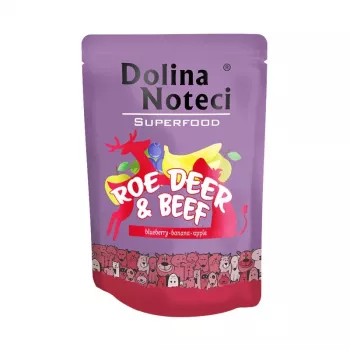 Dolina Noteci Superfood Elnio ir Jautienos šlapias šunų maistas 300g