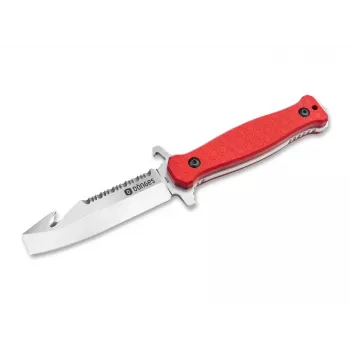Dönges Expert Fire Knife 02DG001 gelbėjimo sulankstomas peilis su stiklo daužytuvu ir diržo pjaustytuvu, juodas
