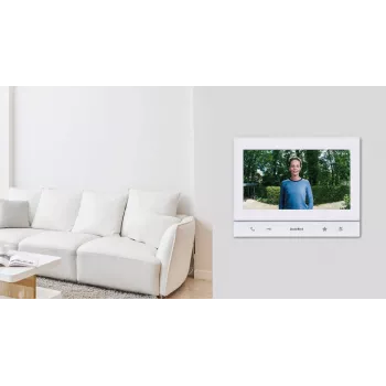 DoorBird A1103 IP vaizdo vidaus stotelė Polar White Edition su 7 inch IPS talpiniu jutikliniu ekranu, Fast Ethernet, PoE