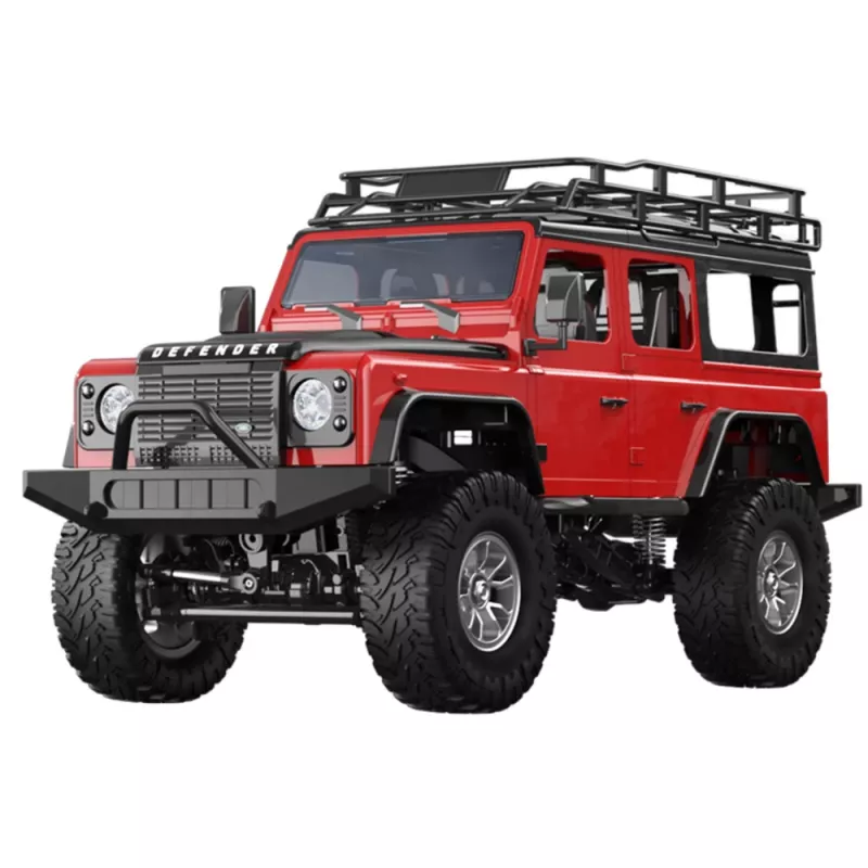 Double E nuotoliniu valdymu visureigis RC Land Rover Defender 90 raudonas 1:14