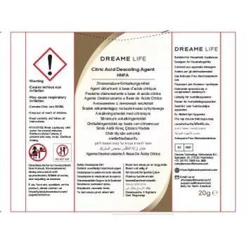 Dreame HNFA kalkių šalinimo priemonė N20 garų valytuvui – 12 x 20 g paketėlių (citrinos rūgštis)